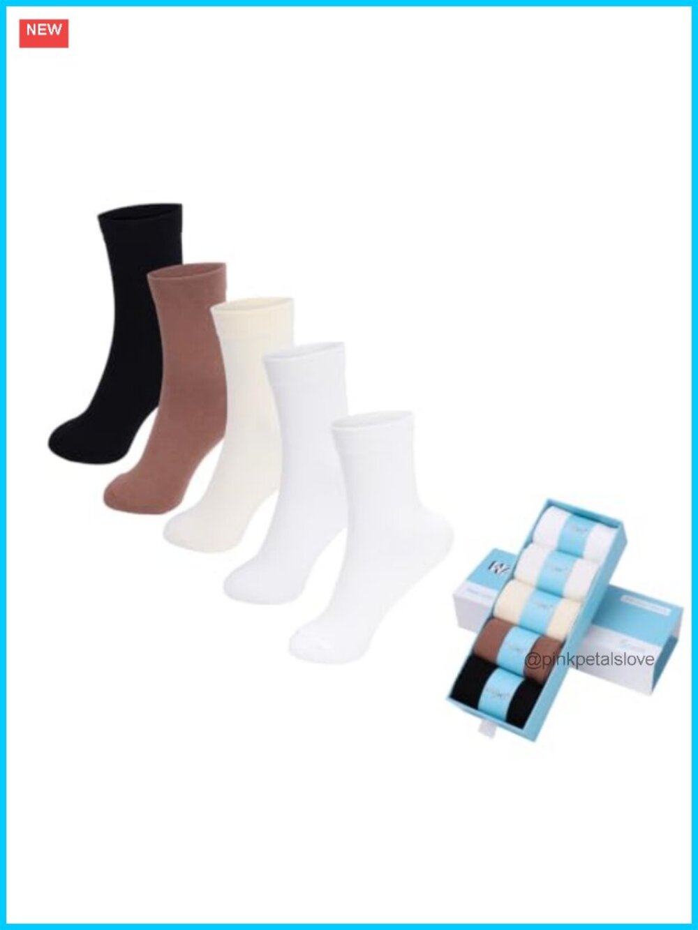 Women's Cotton Crew Socks 5 Pack Seamless Toe Cushioned Sole Breathable Work